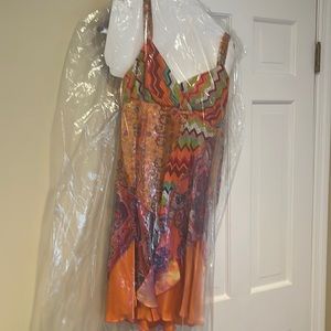 Orange cocktail dress